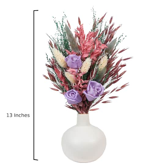 13" Premade Dried Botanical Mix in Ceramic Vase by Ashland®